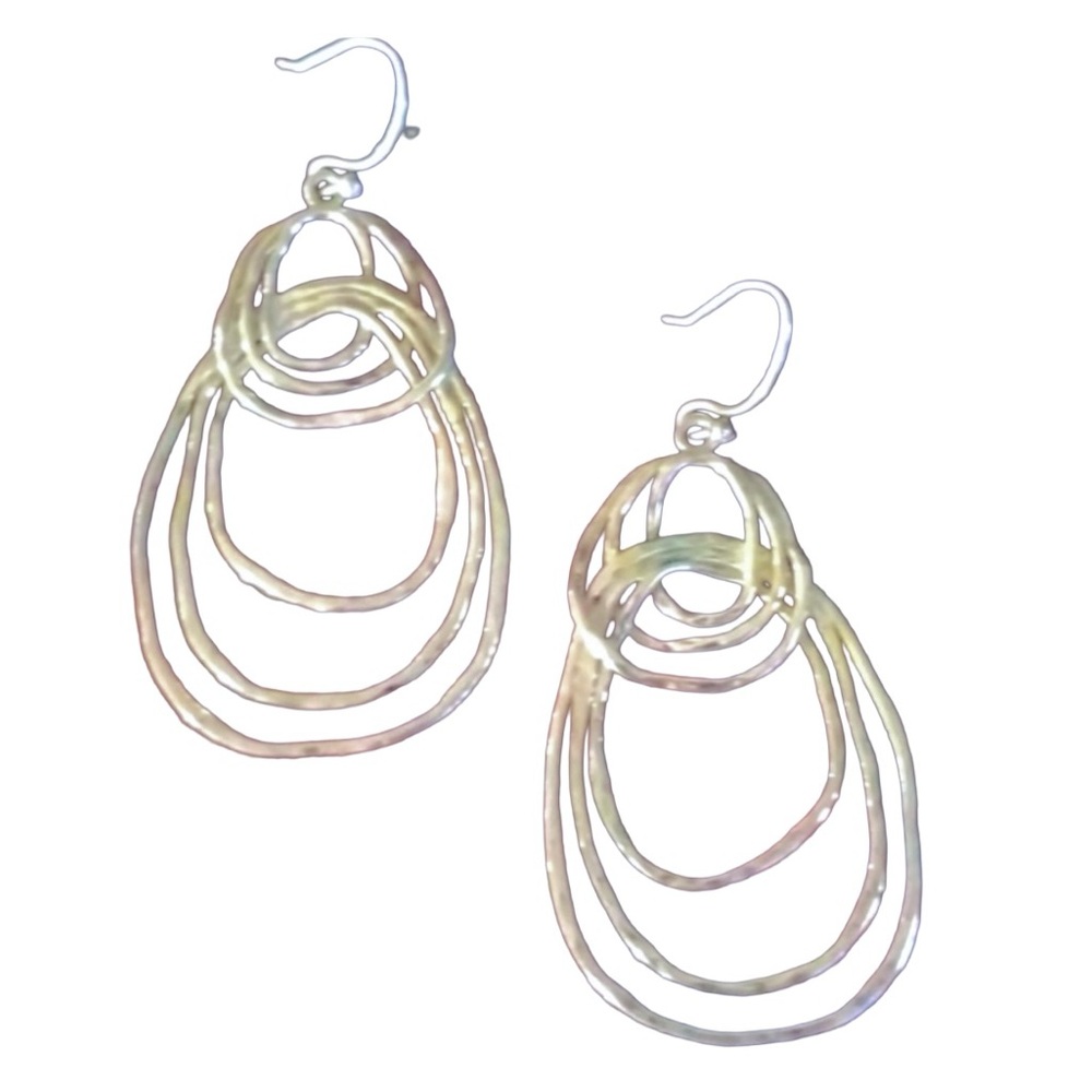Silpada Vintage Sterling Silver Layered Bubbles Earrings - Picture 4 of 5